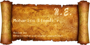 Moharics Elemér névjegykártya